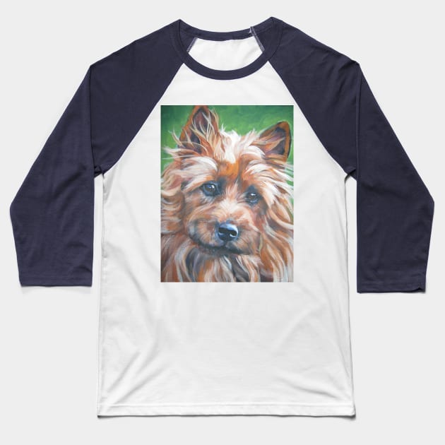 australian Terrier Fine Art Painting Baseball T-Shirt by LASHEPARD